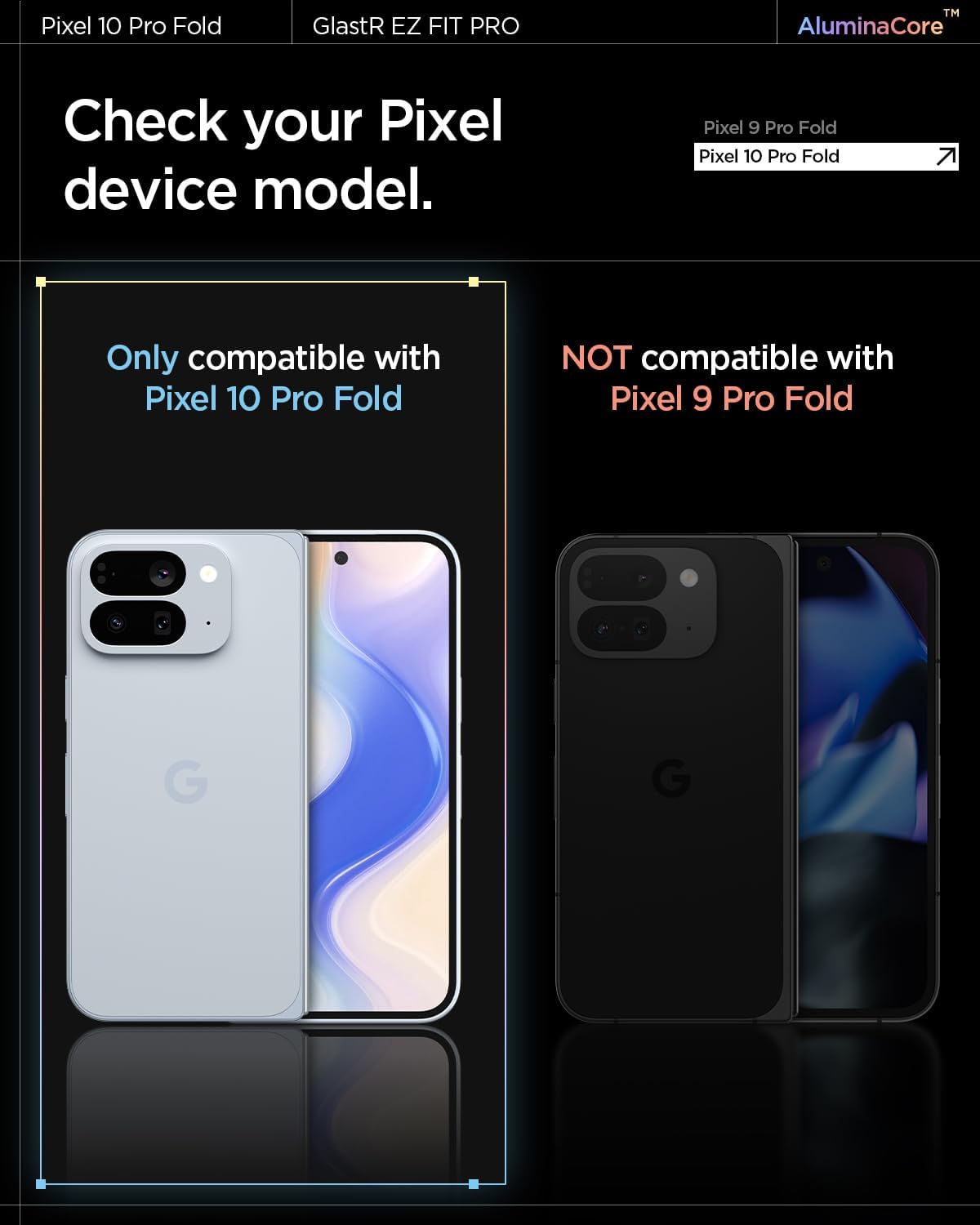 Thumbnail 1 de Spigen Glas.tR EZ Fit Pro — Verre trempé pour Google Pixel 10 Pro Fold, 2 pièces