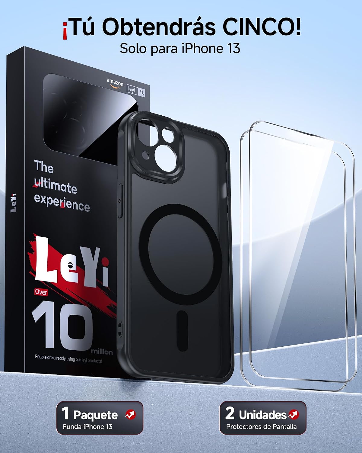 Thumbnail 6 de LeYi Funda para iPhone 13 MagSafe con protección 2 cristales