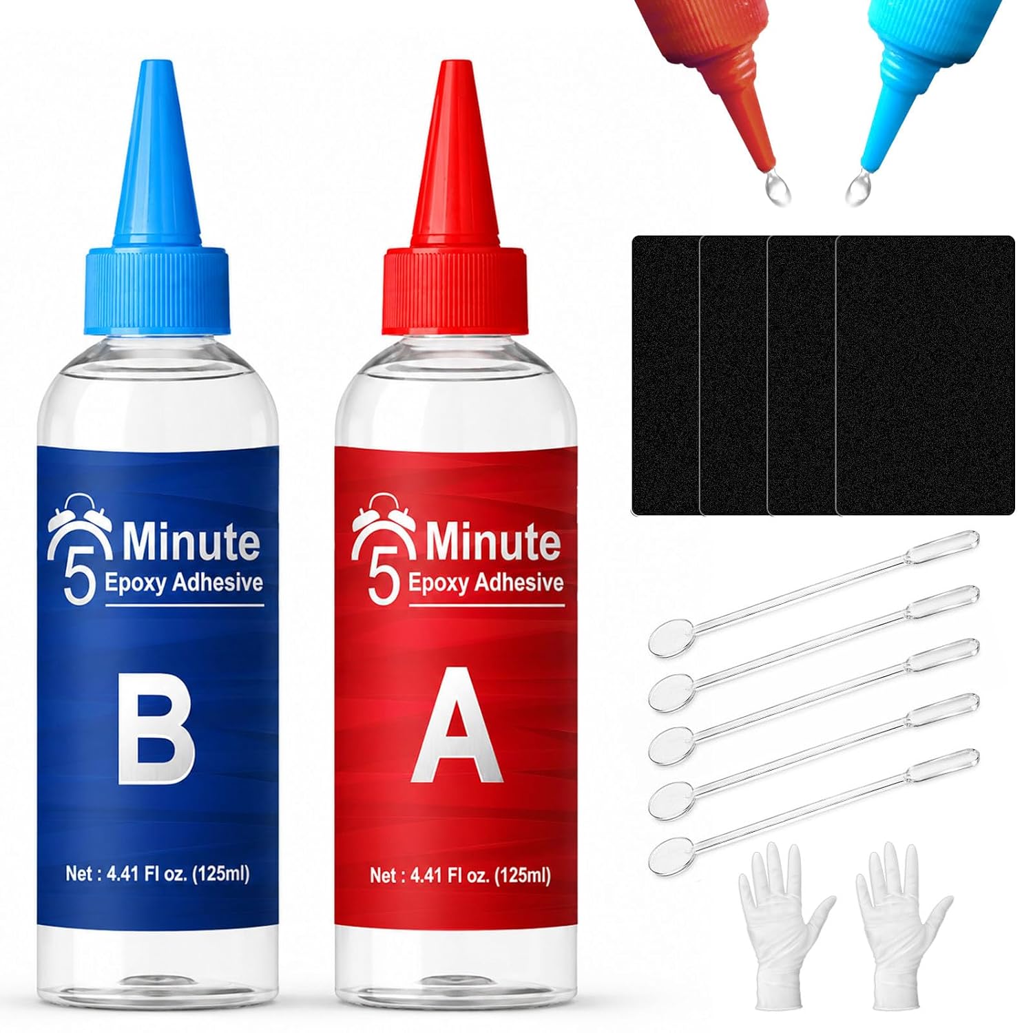 Detalle de WAN2TLK YA-USGK-1032 5-Minute Epoxy Glue, 250 mL, Clear Two-Part Kit