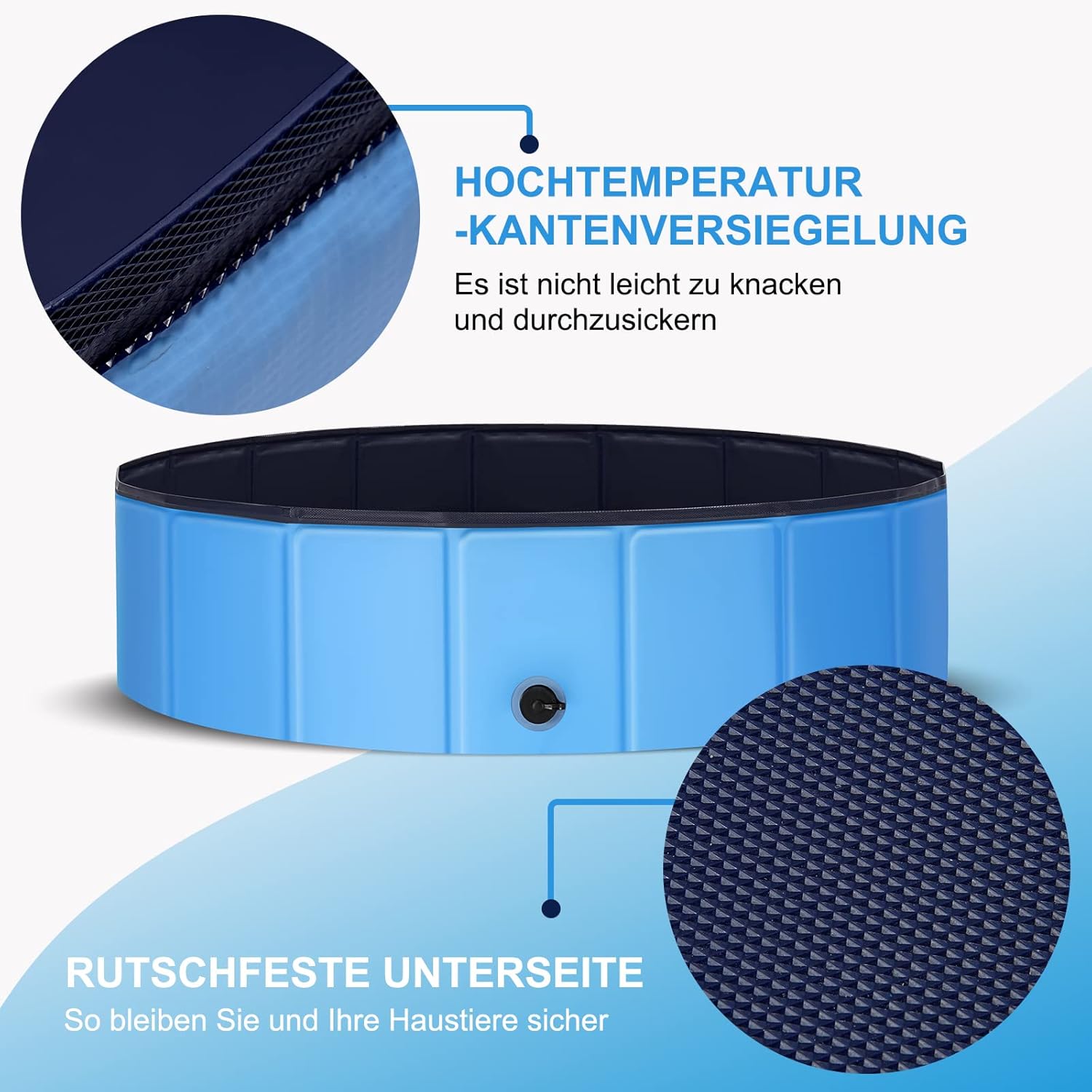 Thumbnail 5 de Ezilif Hundepool XXL – Faltbarer, rutschfester Planschbecken für Hunde (120 x 30 cm)