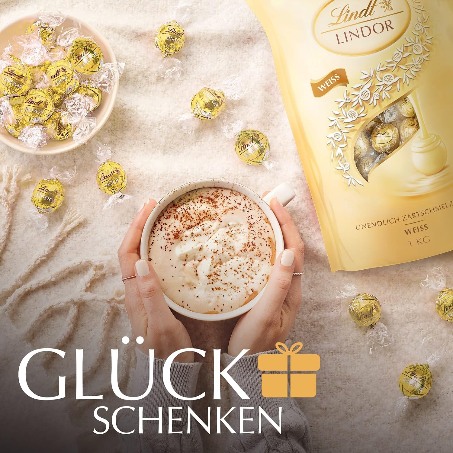 Thumbnail 4 de Lindt LINDOR weiße Schokoladenkugeln 1 kg 🍫