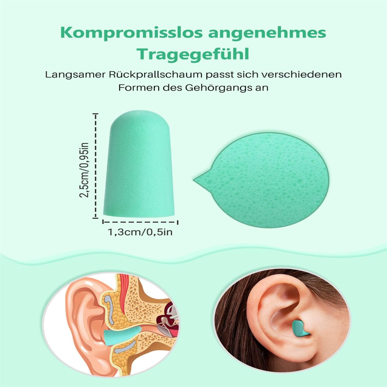 Thumbnail 2 de Gehörschutz Stöpsel – 60 Paar 38 dB SNR, superweiche Schaumstoff-Ohrstöpsel zum Schlafen und Lernen