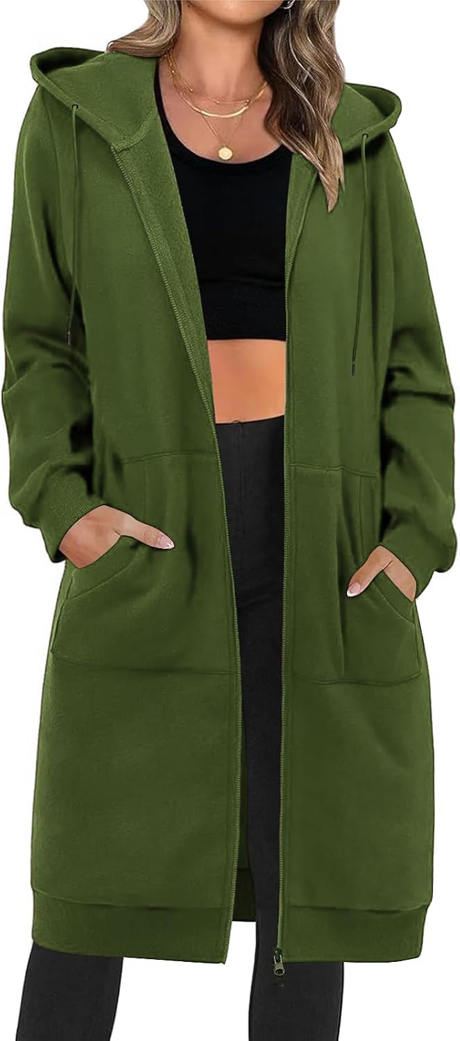 Detalle de Tuopuda Damen Lange Kapuzenpullover Hoodie