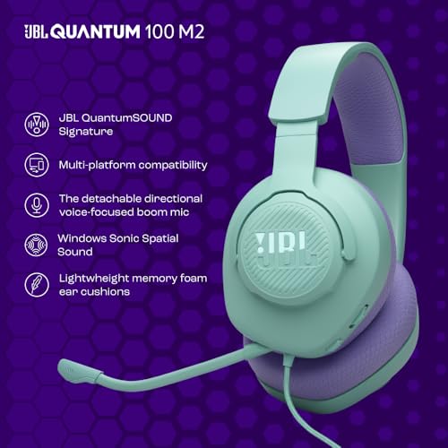Detalle 2 de JBL Quantum 100M2: Cascos gaming circumaurales con JBL QuantumSOUND Signature