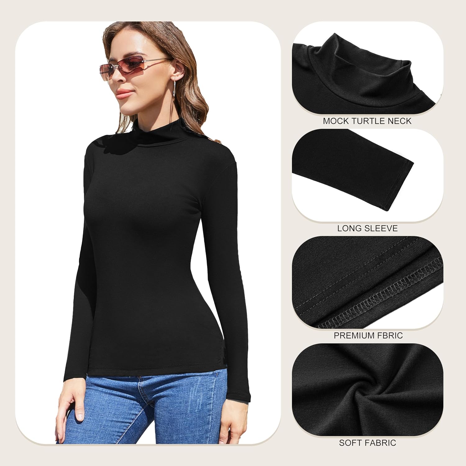 Detalle 2 de Chongbaijia 5-Piece Women's Long Sleeve T-Shirts