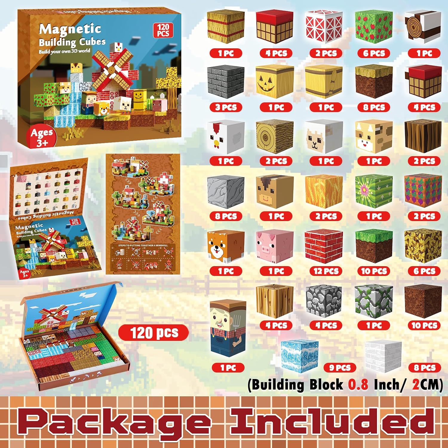 Detalle de Goody King Magnetic Blocks 120-piece magnetic tiles 🧩