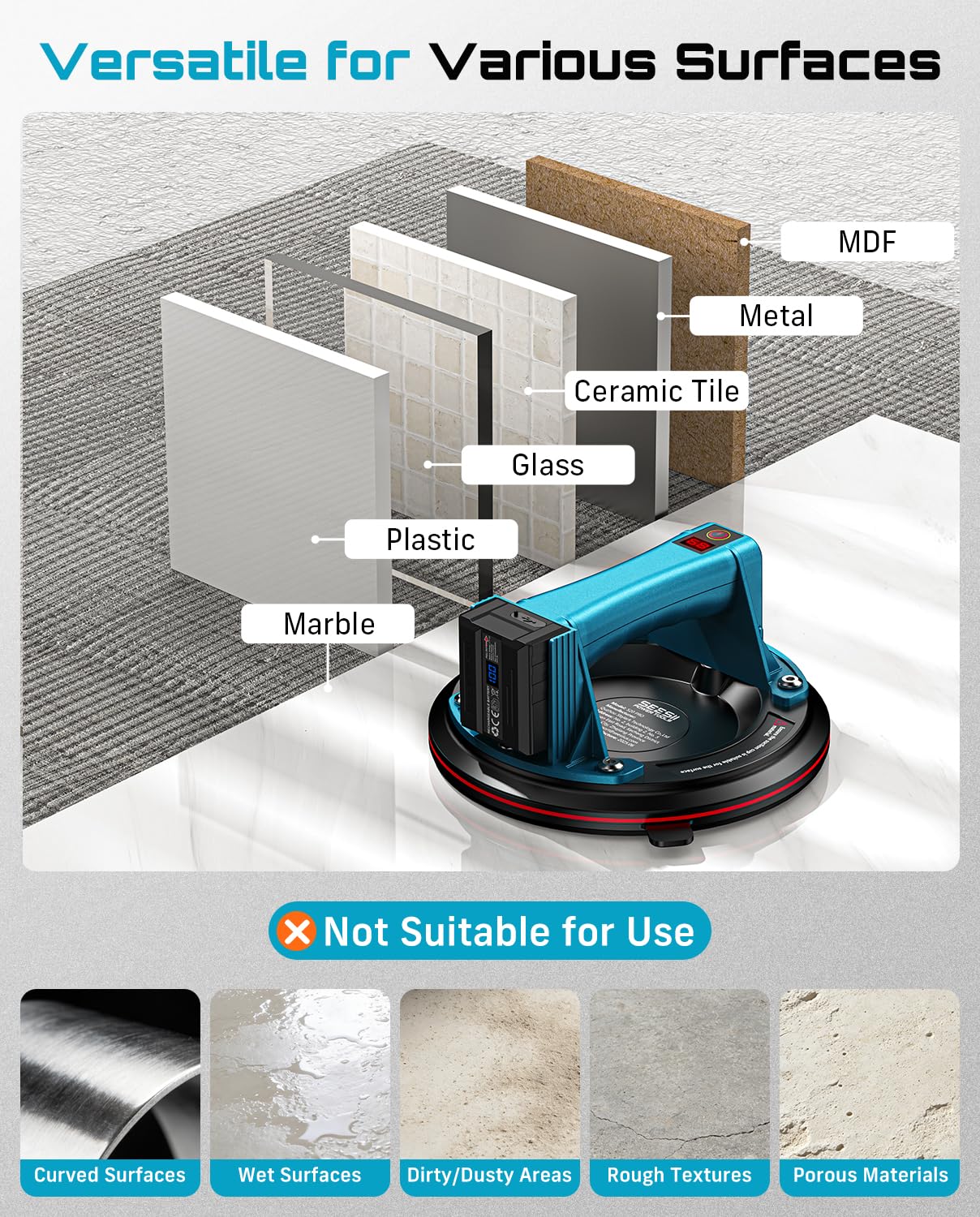 Thumbnail 6 de SEESII suction lifter 600 LBS tile glass