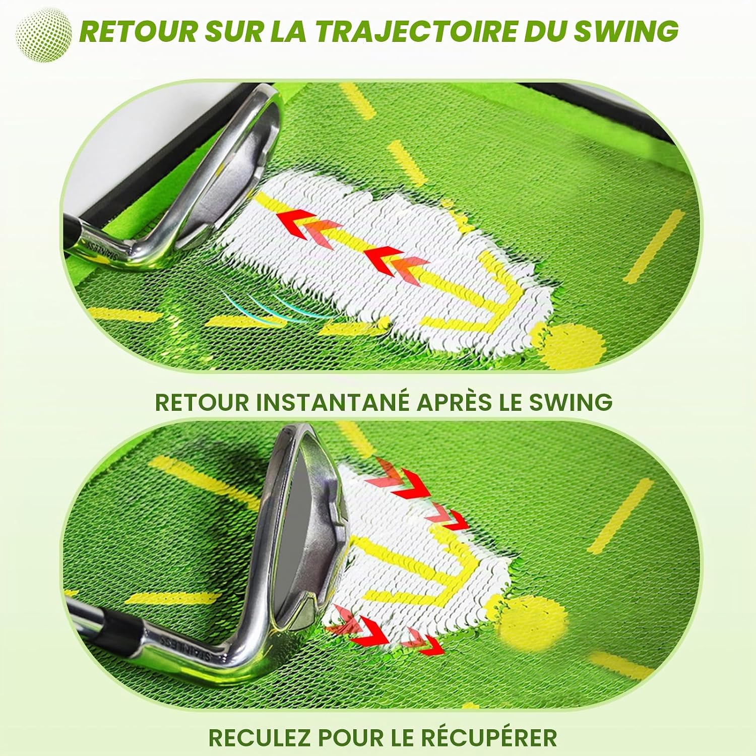 Detalle 2 de Ykall golfoefenmat met swingfeedback en antislip rubberen onderkant