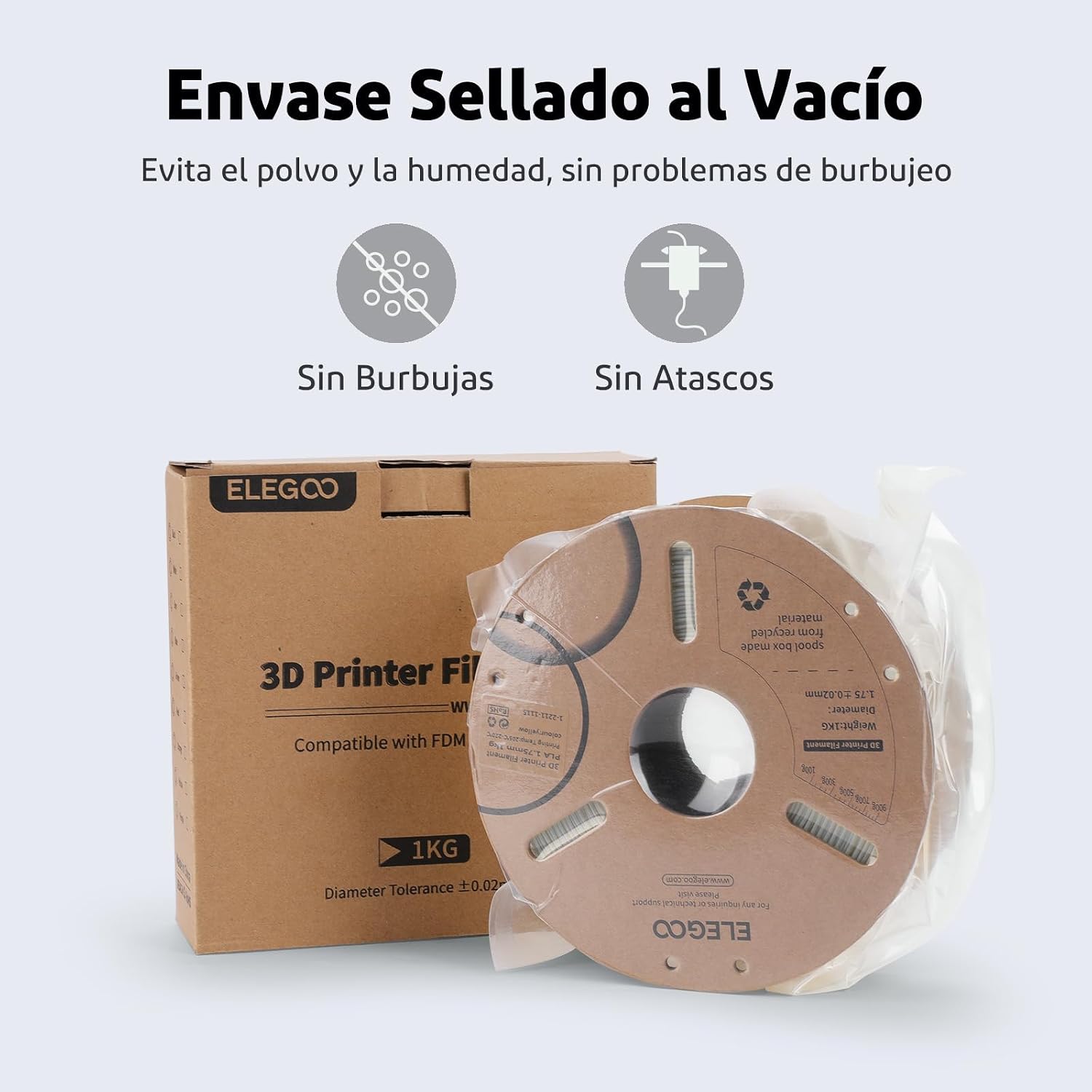 Thumbnail 6 de ELEGOO Filamento PLA+ 1.75mm 2KG Blanco para Impresoras 3D 🖨