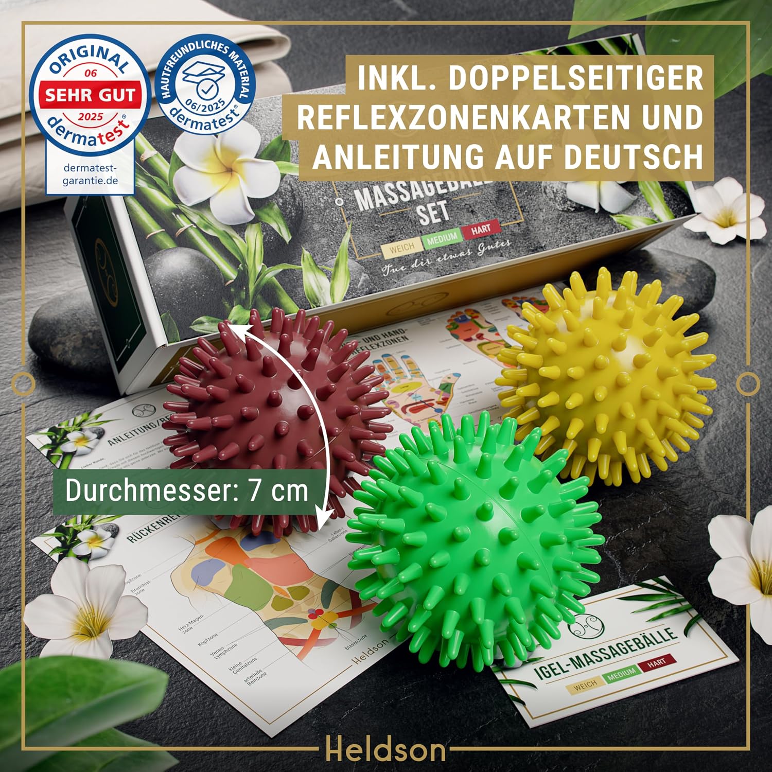Detalle de HELDSON Premium Massageball Set 7 cm đ§