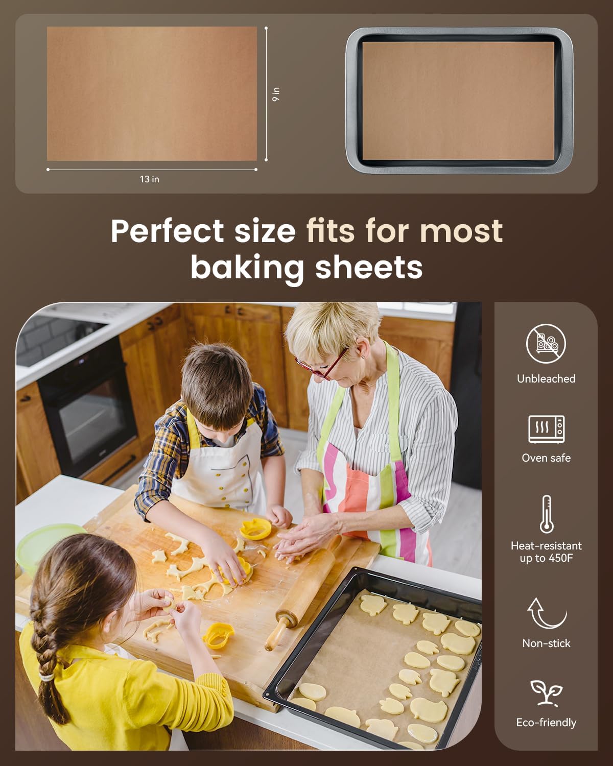 Detalle de Parchment Paper Sheets 100pcs 🧁
