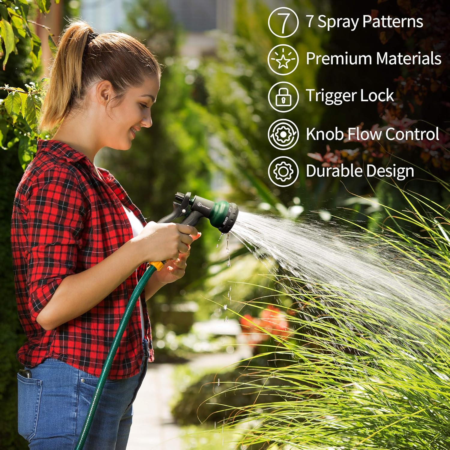 Thumbnail 6 de AUTOMAN Garden Hose Nozzle with 7 Adjustable Spray Patterns