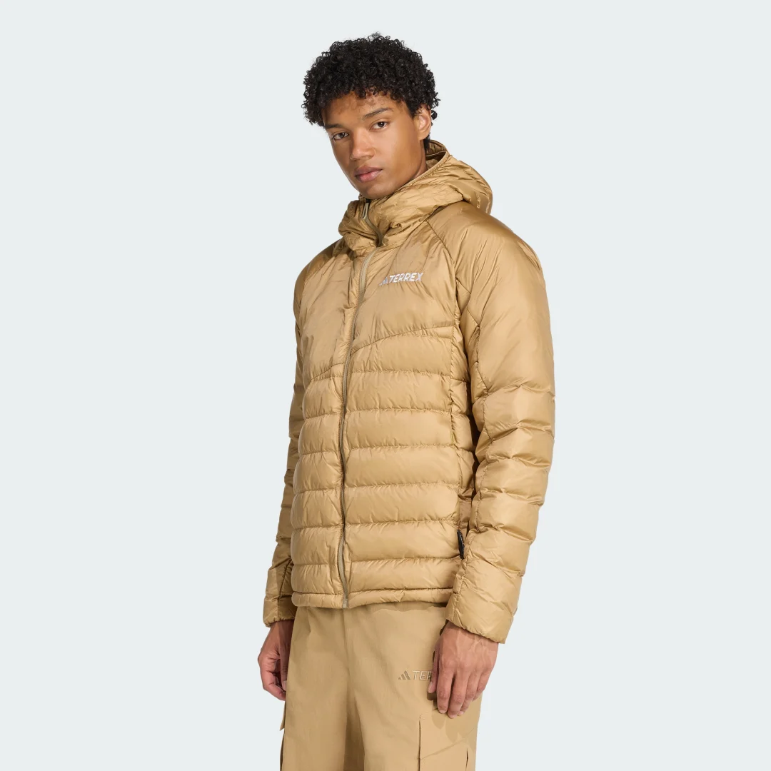 Detalle de Anorak de plumón con capucha Terrex Xperior CLIMAWARM+ de Adidas (color Marrón)