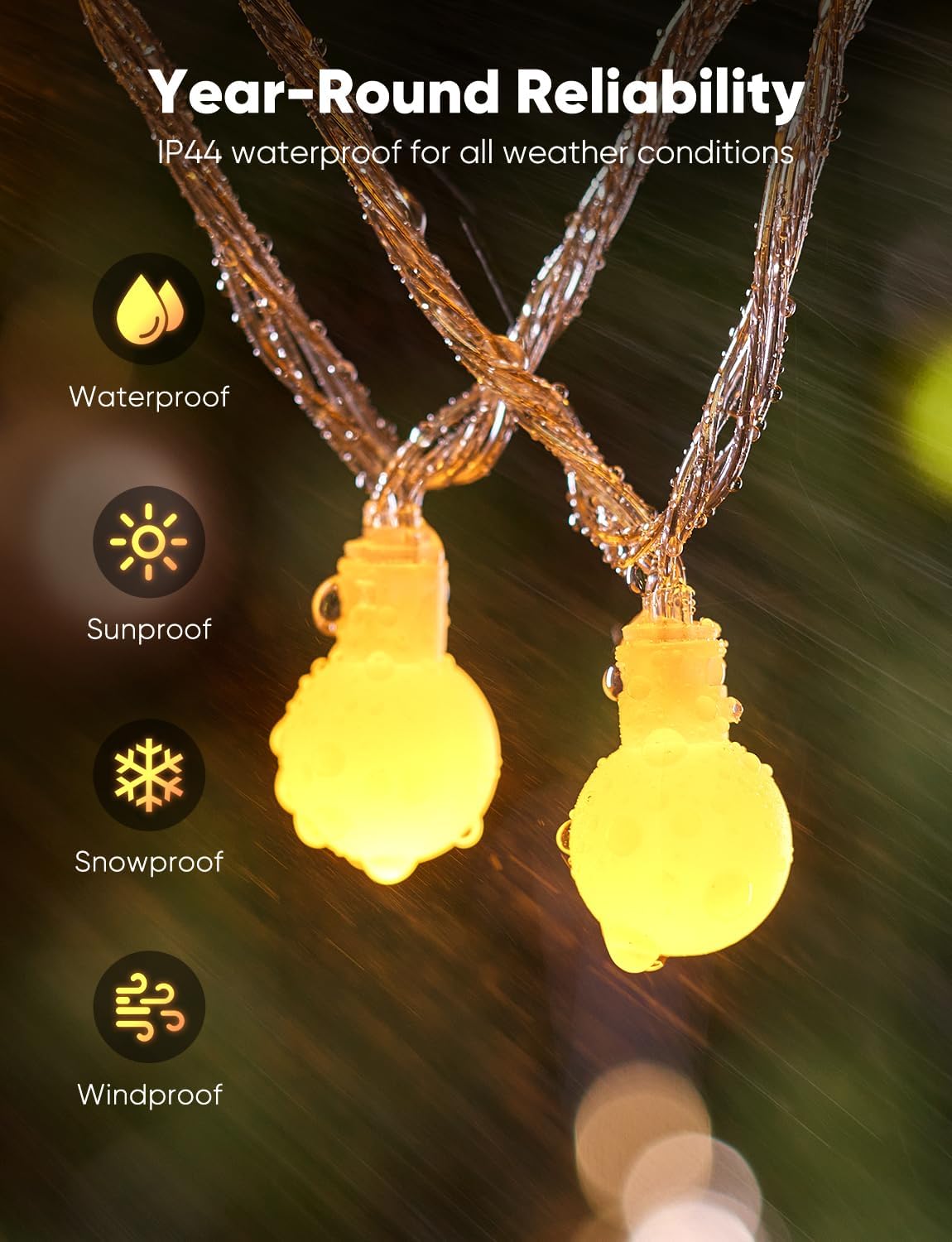 Detalle 2 de Minetom Globe String Lights 66 Feet