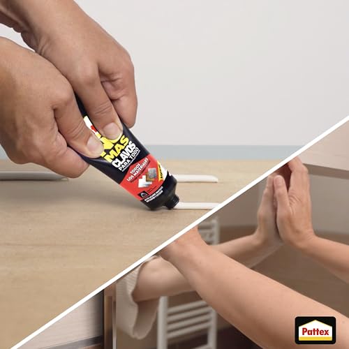 Detalle de Pattex No Más Clavos Para Todo HighTack: adhesivo de montaje resistente para superficies húmedas y extremos de temperatura
