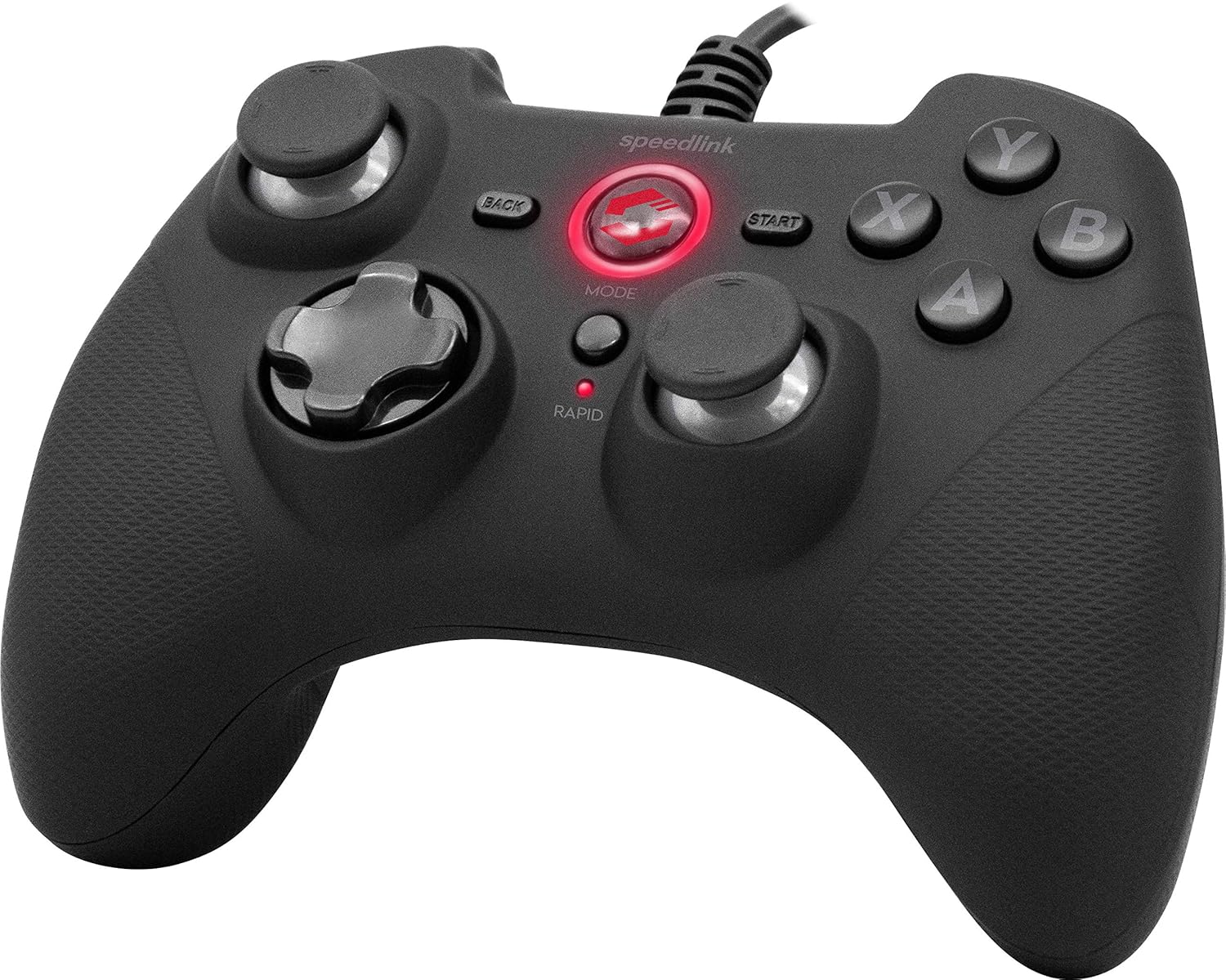 Thumbnail 1 de Speedlink RAIT kabelgebundenes Gamepad mit Vibration & Dauerfeuer (USB-A, für PC, PS3 & Switch) – schwarz