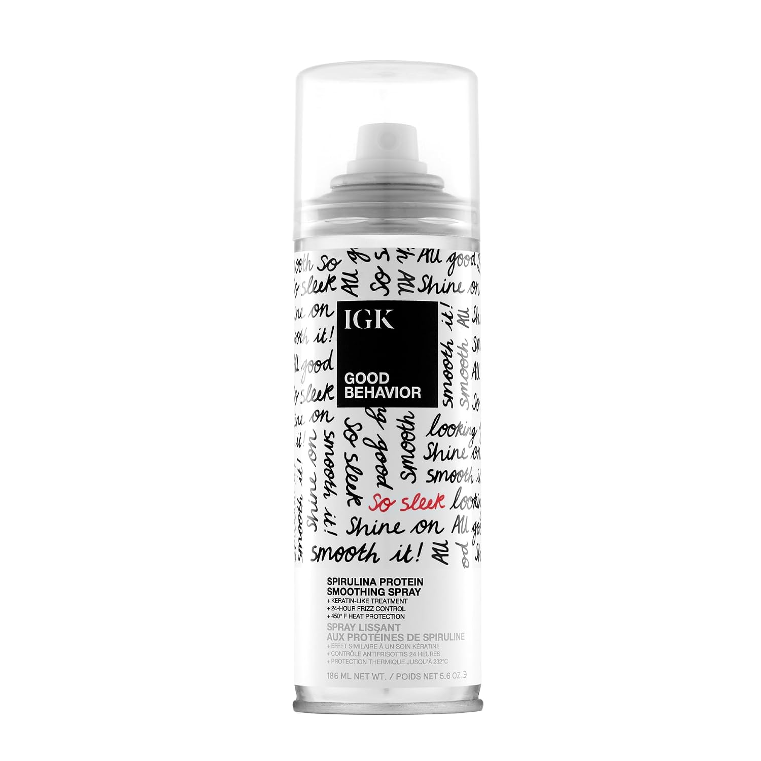 Detalle de IGK Good Behavior Spirulina Protein Smoothing Spray: Heat Protectant for Frizz Control