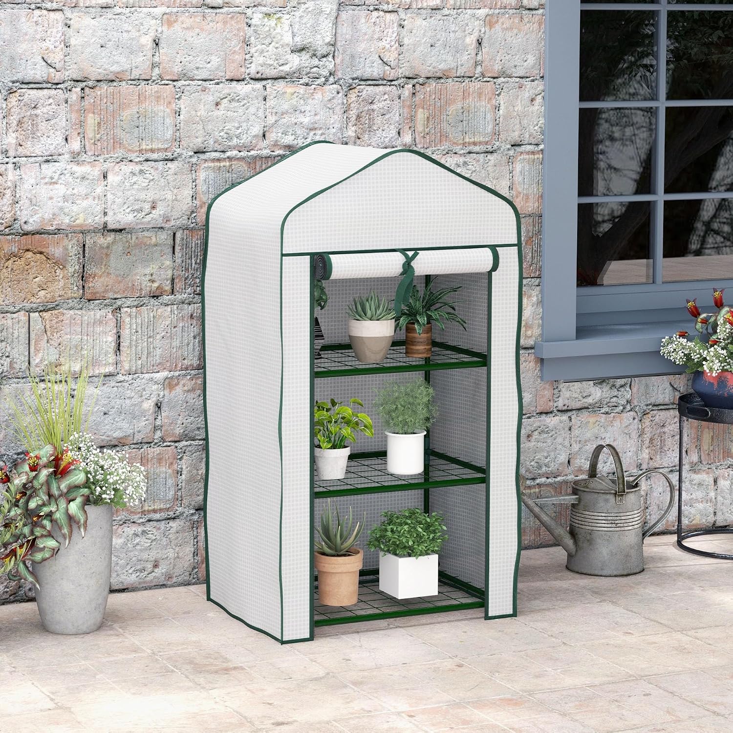 Thumbnail 1 de Outsunny 3 Tier Mini Greenhouse 127 cm high 🌱