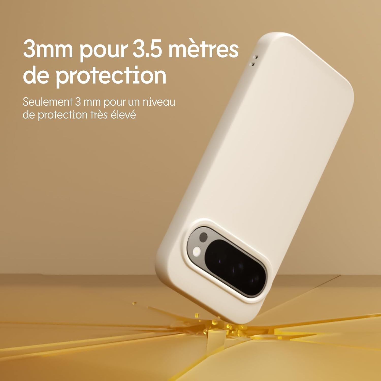 Thumbnail 1 de RhinoShield Coque SolidSuit compatible Pixel 9/9 Pro – finition mate premium beige