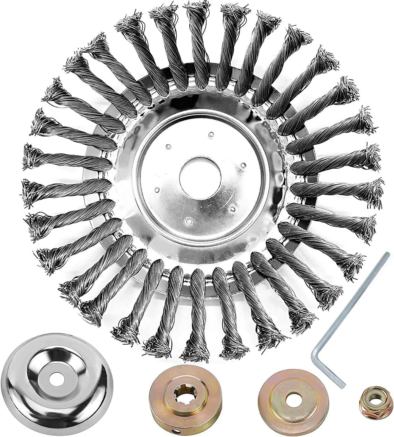 Detalle de Kimuwote Brosse de désherbage professionnelle pour débroussailleuse, alésage 200 x 25,4 mm, acier