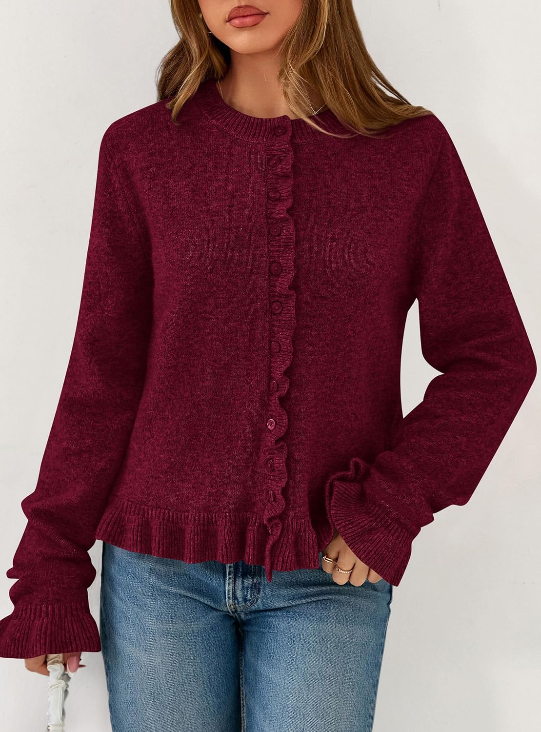 Detalle 1 de PRETTYGARDEN Cropped Cardigan Sweater