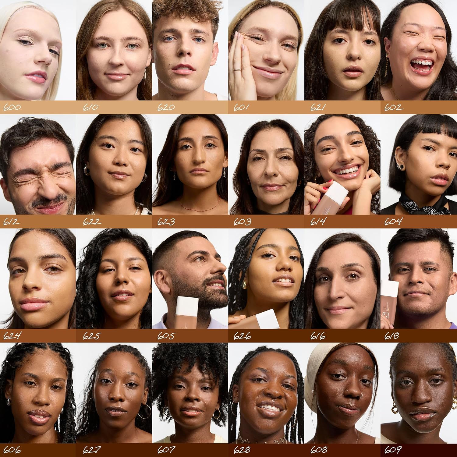 Detalle de 3INA The Every Single Day Foundation SPF 50 607 – Dunkler Neutralton, leichte bis mittlere Deckkraft, vegan & cruelty-free