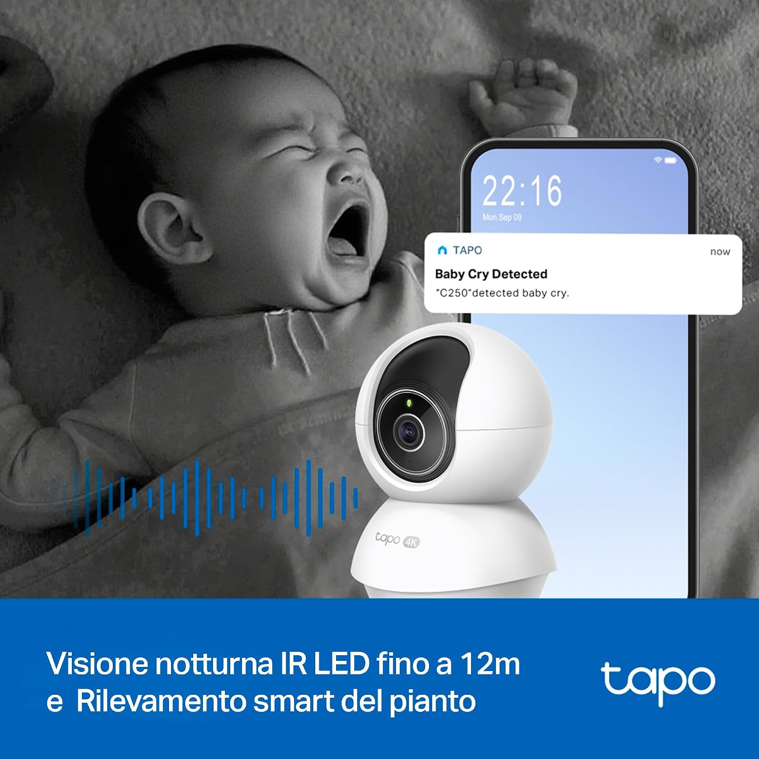 Thumbnail 5 de TP-Link Tapo C250 4K 8MP: telecamera Wi‑Fi interna con AI Tracking, visione notturna e allarme integrato