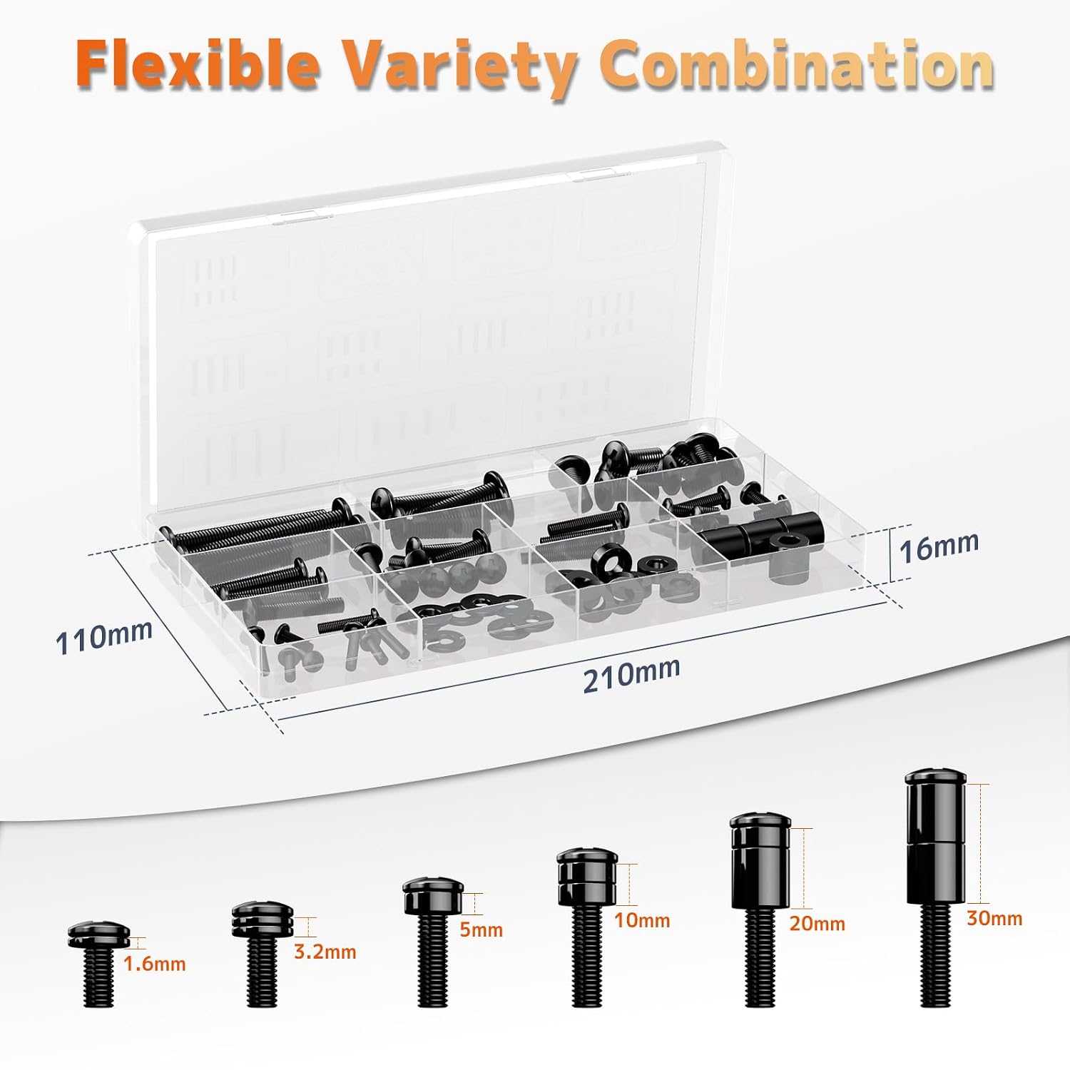 Detalle de PUTORSEN Universal VESA Schrauben-Set M4/M5/M6/M8 inkl. Abstandhalter für TV & Monitor (bis 80 Zoll)