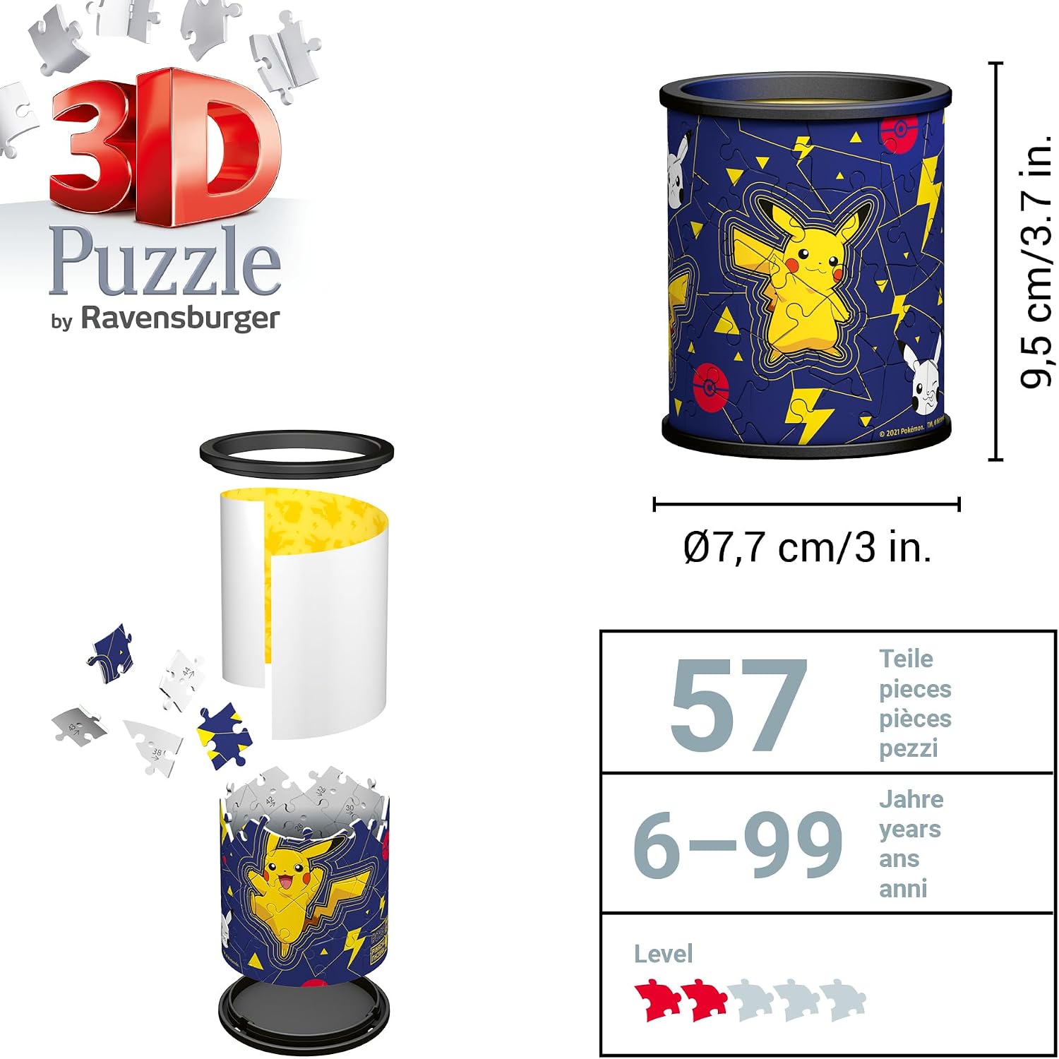 Detalle de Ravensburger 3D Puzzle Pikachu Utensilo 54 Teile