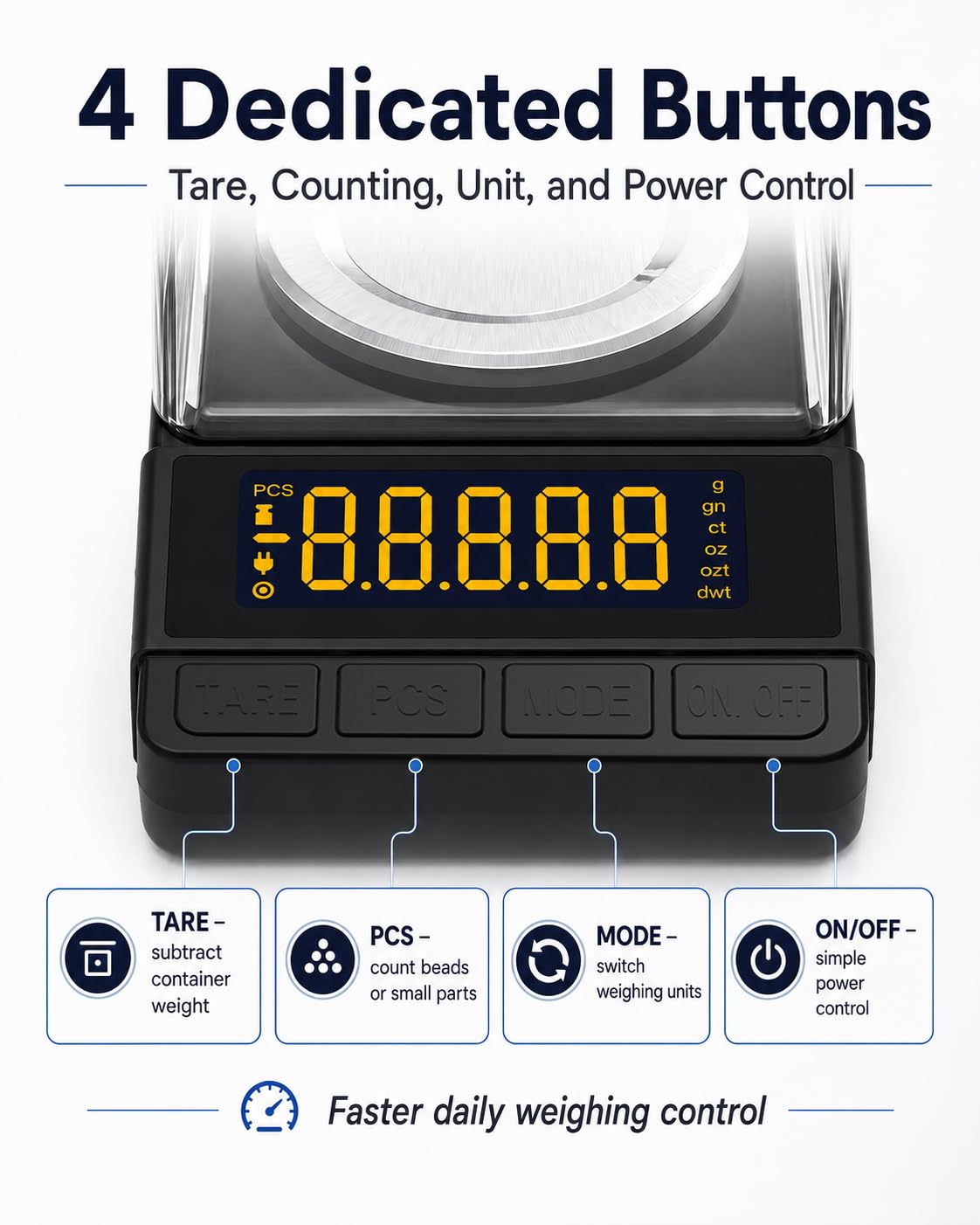 Thumbnail 6 de MAXUS Dante (Black) Digital Milligram Scale, 50g x 0.001g, 6 Units