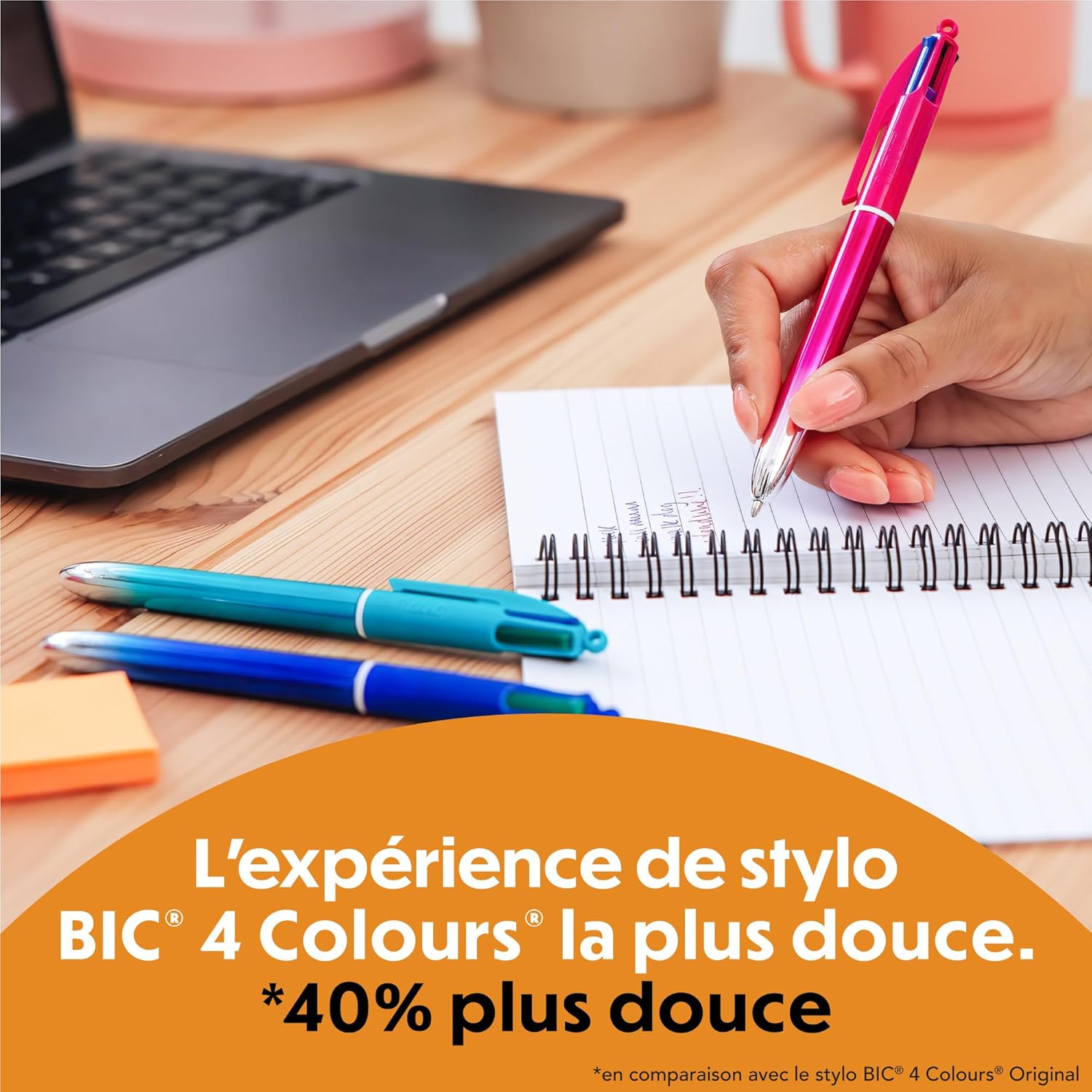 Thumbnail 6 de BIC 4 Couleurs Smooth – Stylos-billes rétractables à pointe moyenne (1 mm) – Pack de 5