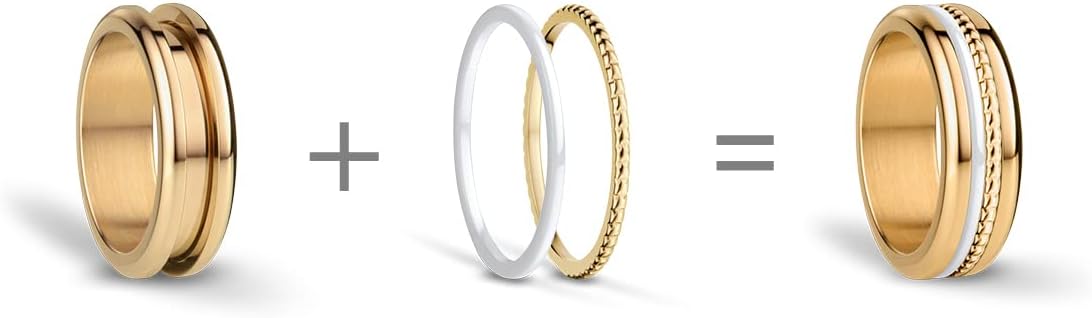 Thumbnail 1 de BERING Damen Ring Kasai – Arctic Symphony, acier inox 316L avec céramique et fini doré