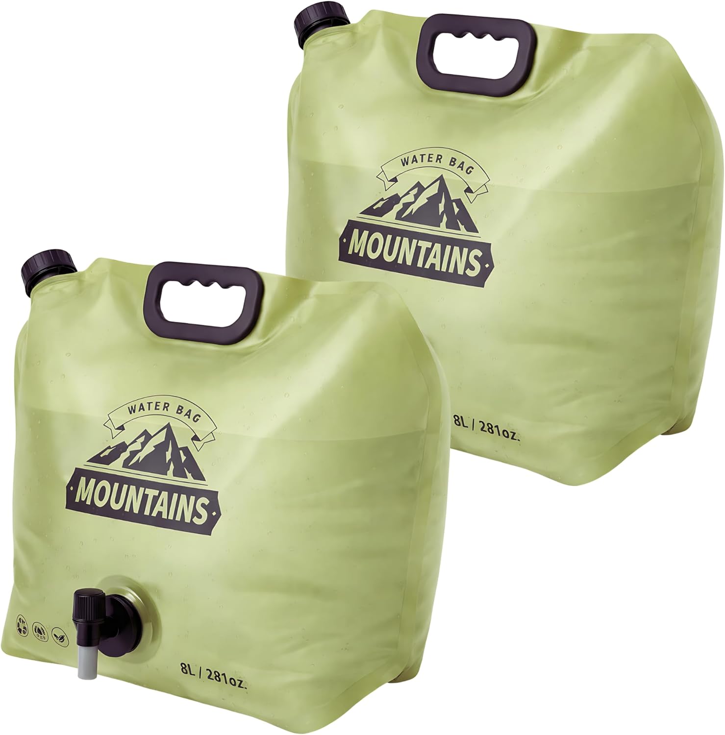 Detalle de CoreMuse Camping Water Container 2 Gallon Collapsible Jug (2 Pack) with Spout