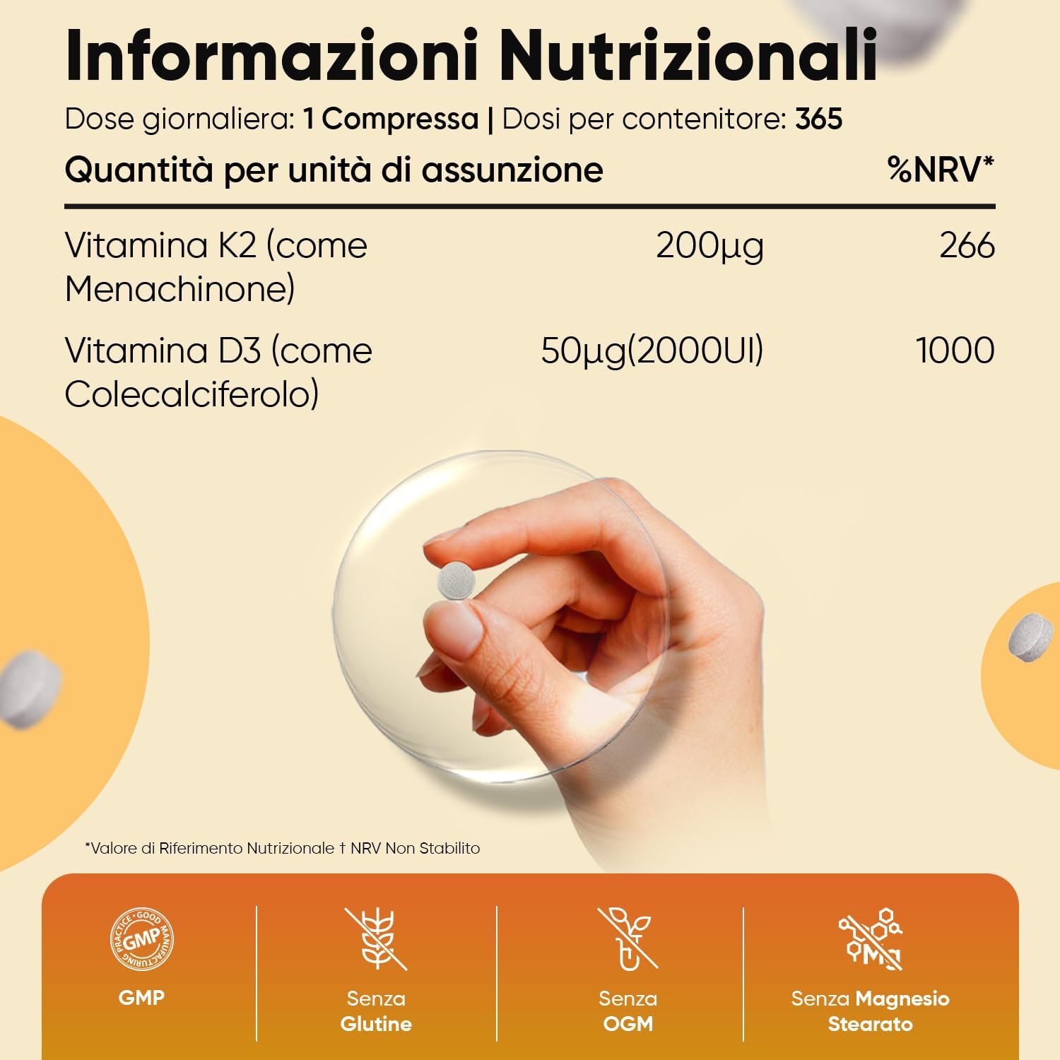 Thumbnail 4 de Vitamina D3 + K2 WeightWorld: 1 compressa al giorno, 365 compresse, 2000 UI D3 e MK-7 200 μg per un anno di supporto osseo
