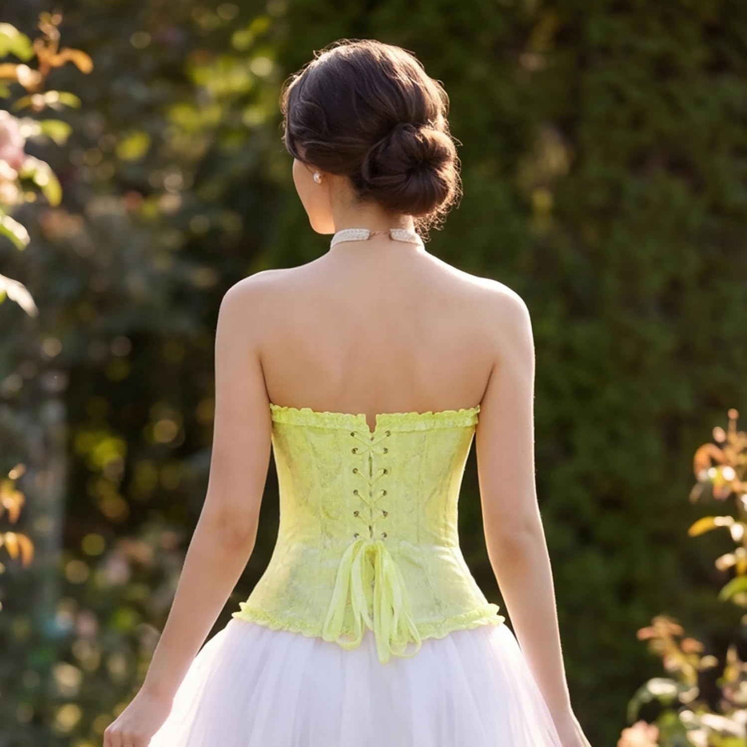 Detalle de Victorian Corset Top in Floral Brocade