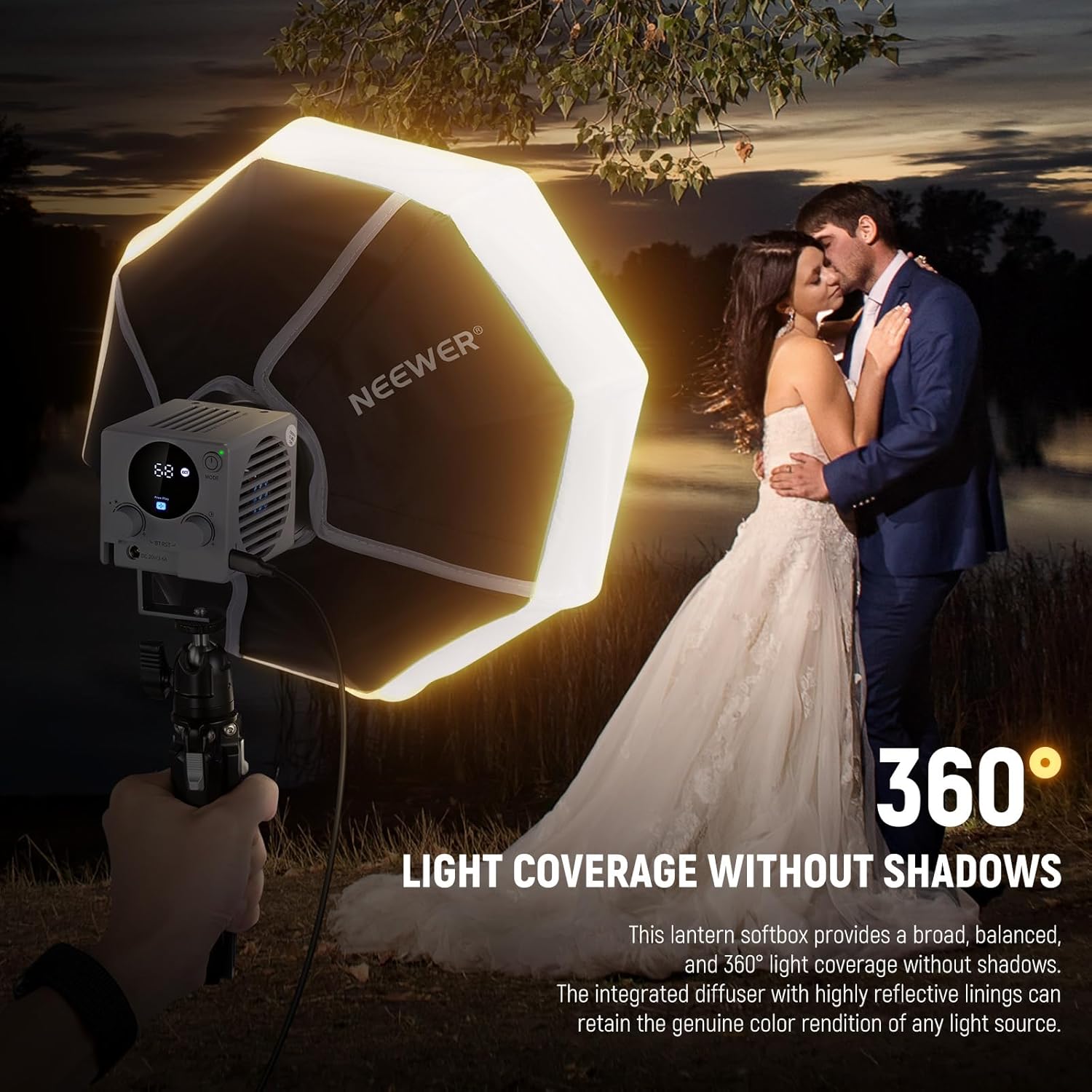 Thumbnail 3 de NEEWER Mini softbox lanterna 12" NS7L per HS60B/HS60C/HS60C Pro LED video