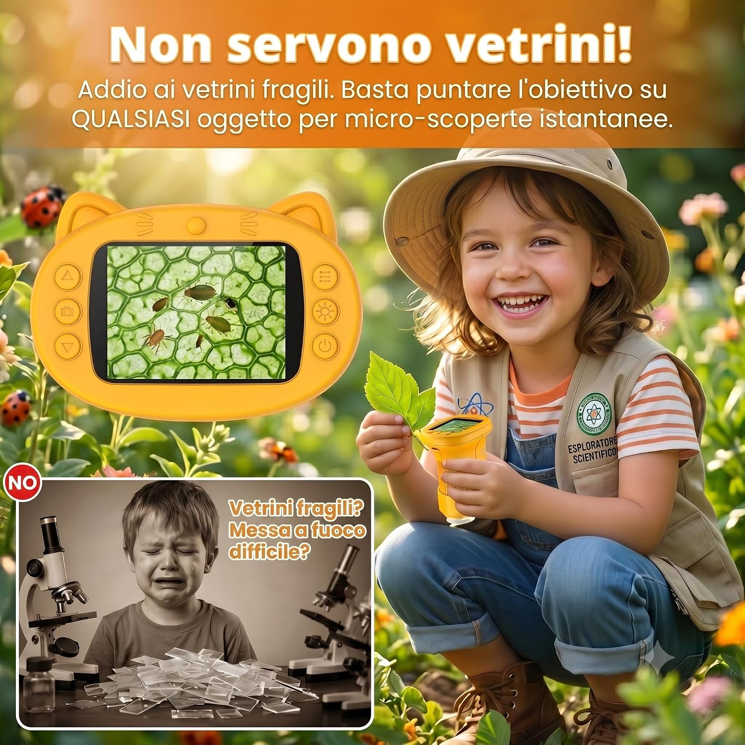 Detalle de OAEBLLE Microscopio Bambini 4K 1000X: microscopio digitale portatile per bambini 3–12 anni