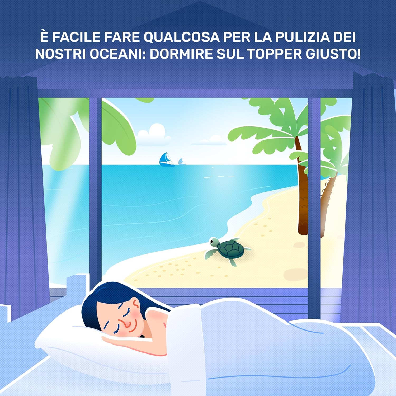 Thumbnail 6 de Dailydream Topper matrimoniale 160x200 cm in memory foam, altezza 5 cm (Edition Clean Ocean, Model M)
