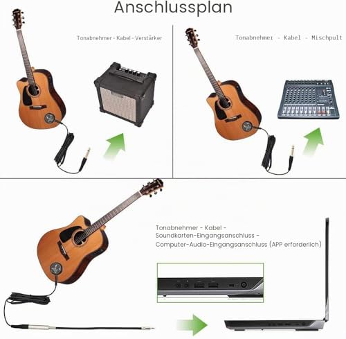 Thumbnail 1 de OTraki PiezoTonabnehmer Mini – Kontaktmikrofon mit 6,35 mm Ausgang für Gitarre, Violine, Mandoline und mehr