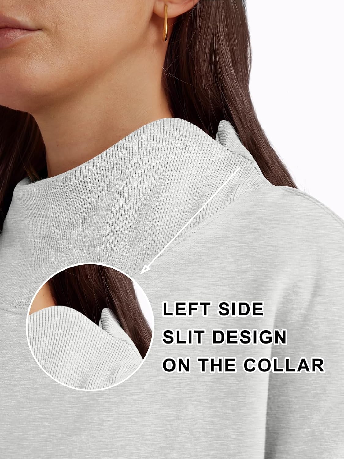 Detalle 2 de Trendy Queen Oversized Women's Hoodie Sweatshirt with Asymmetric Neckline