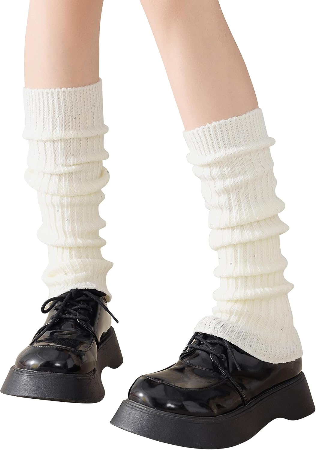Thumbnail 4 de Yawlsow Knit Ruffle Leg Warmers with Sequins, Y2K Style