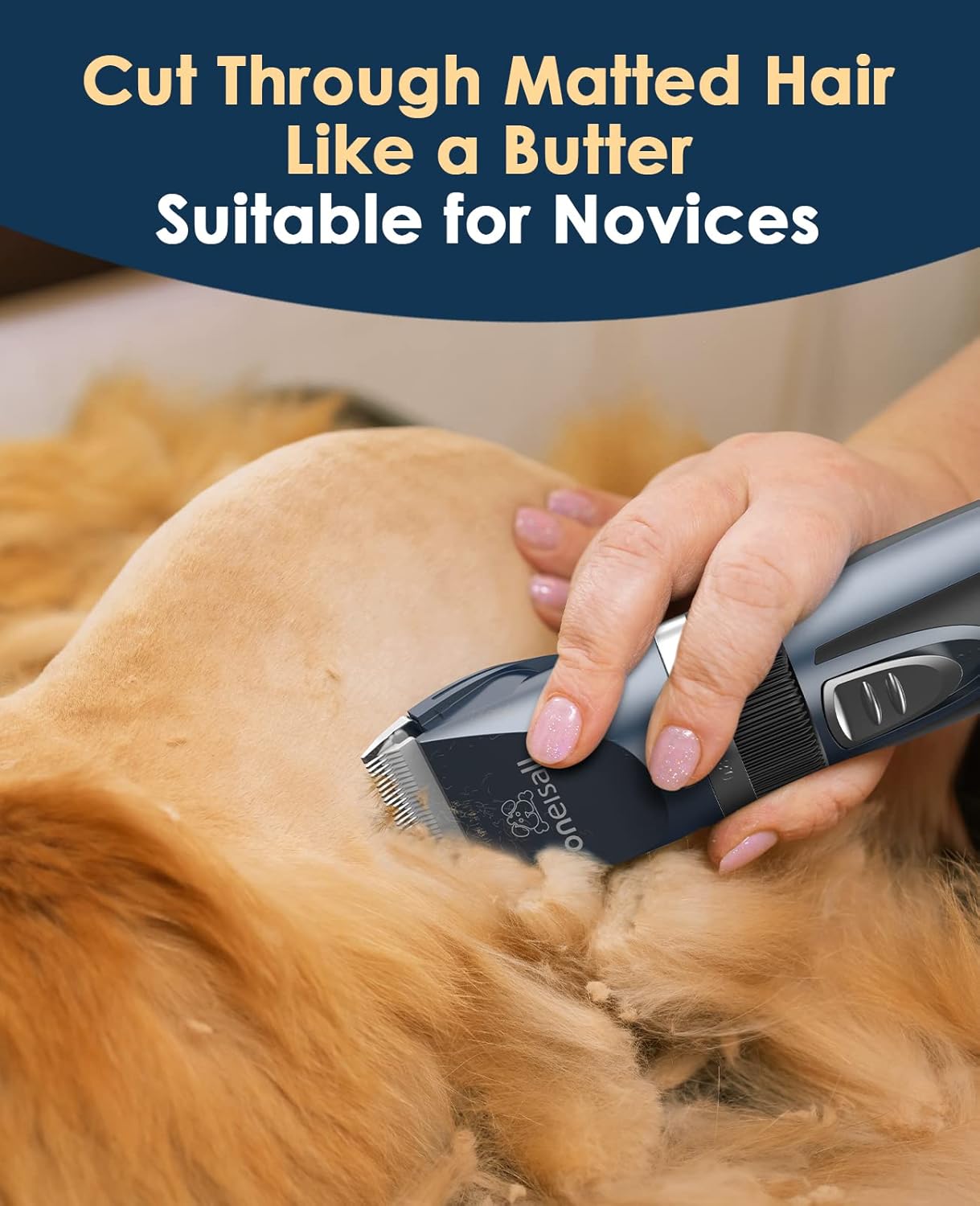 Thumbnail 2 de Oneisall Kit di toelettatura per gatti a pelo lungo con tosatrice cordless silenziosa (blu)