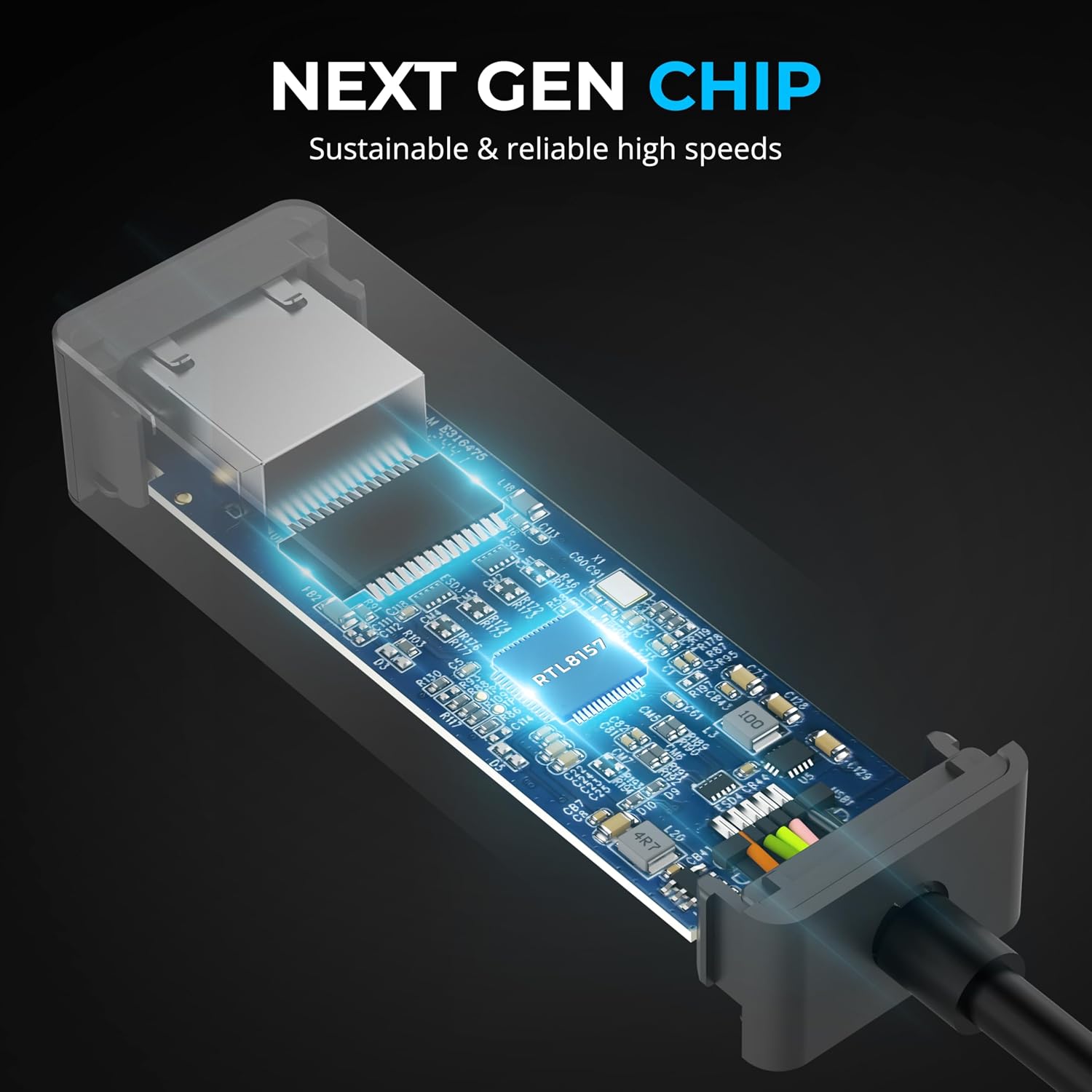 Detalle 2 de SABRENT NT-C5GA 5Gbps USB-C Ethernet adapter 📡