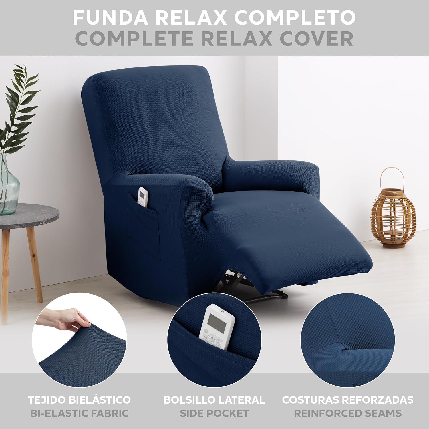 Thumbnail 1 de Textilhome Copripoltrona TEIDE 1 Posto Blu 70–100 cm
