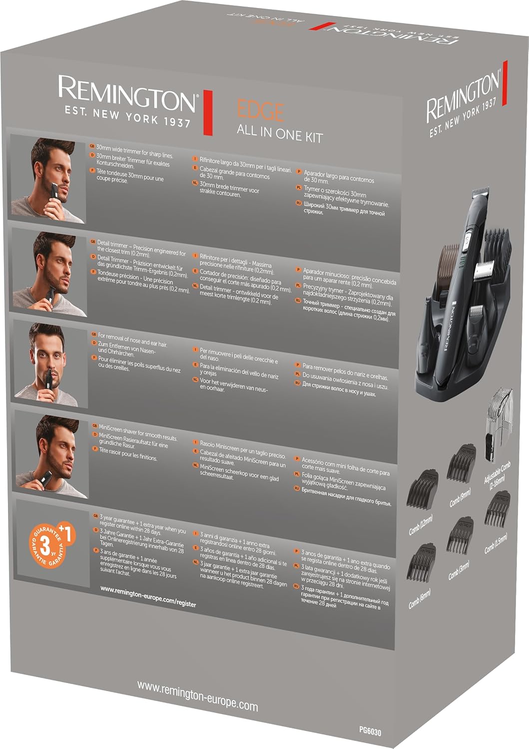 Thumbnail 6 de Remington Edge PG6030 Personal Groomer Multiuso con 4 testine