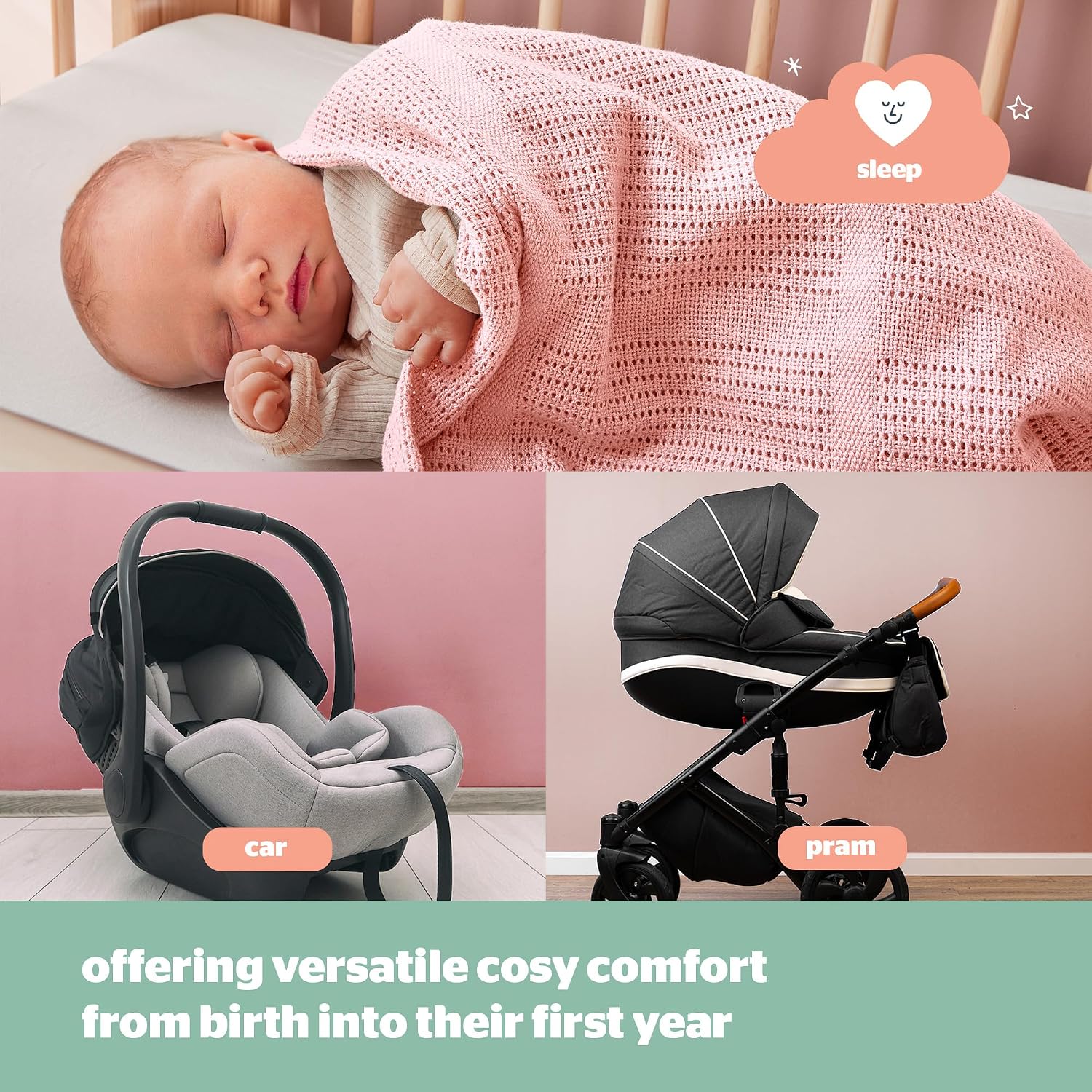 Thumbnail 3 de Silentnight Safe Nights baby blanket 2 pack