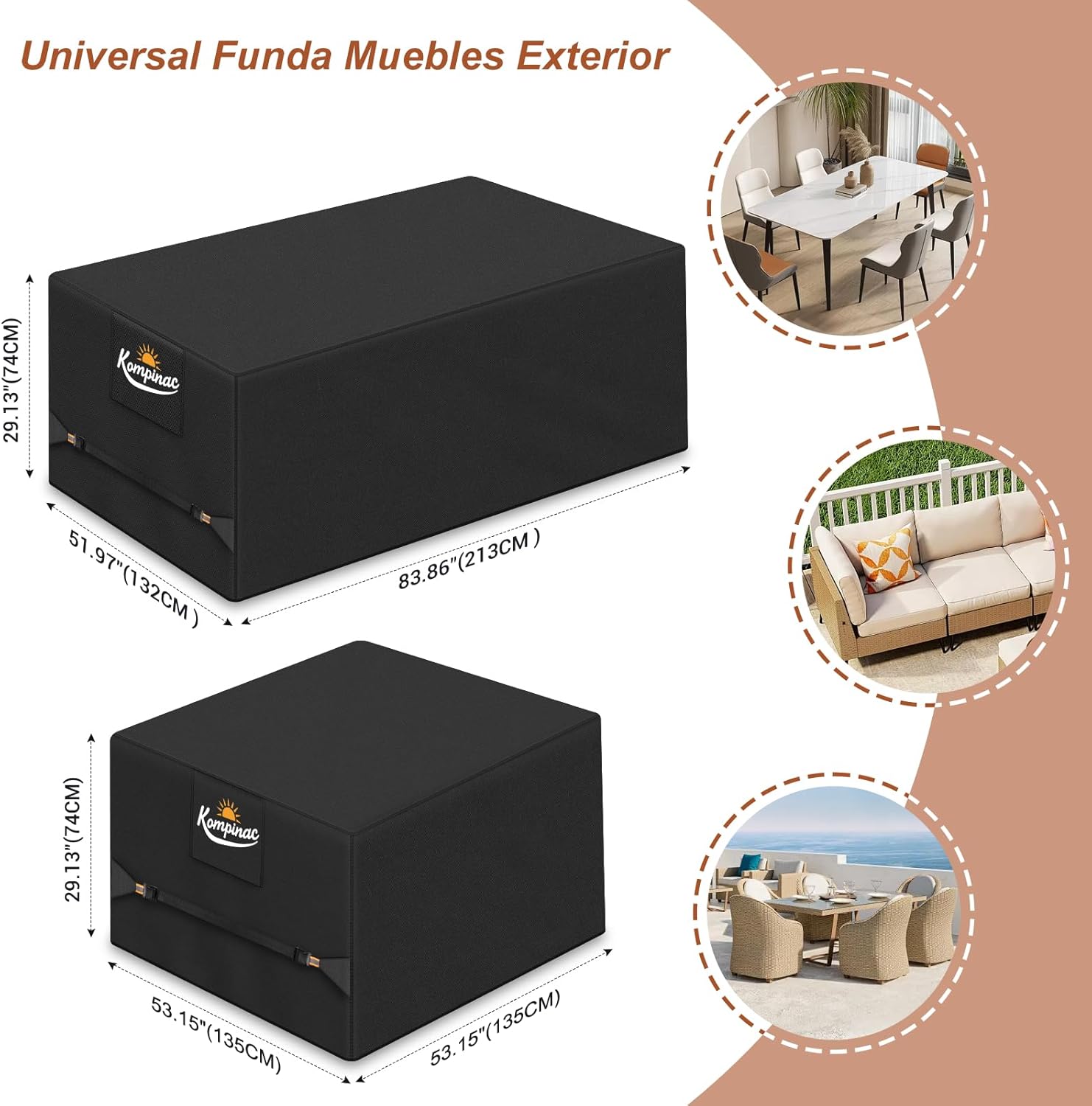 Detalle de Funda Muebles Exterior Impermeable Kompinac ⛱