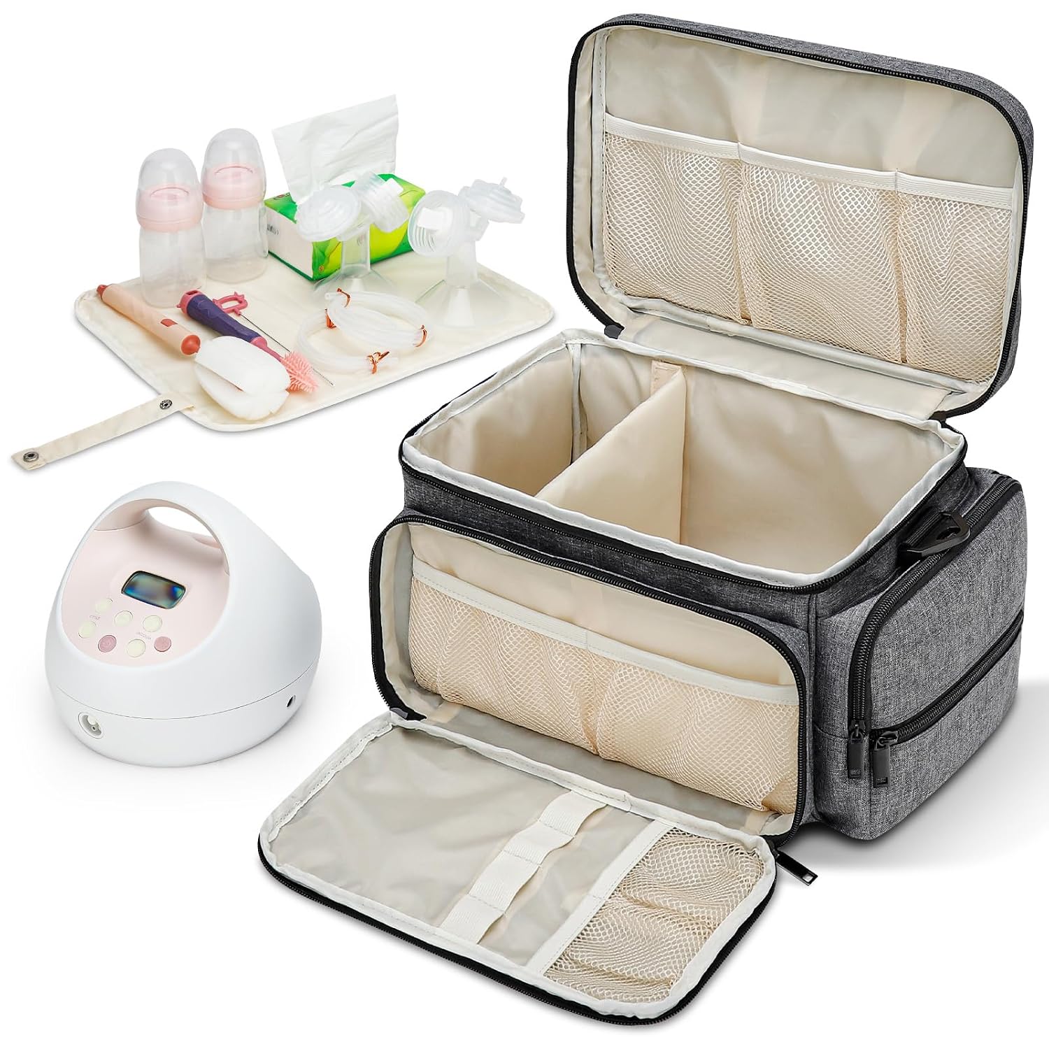 Thumbnail 1 de Breast Pump Bag for Spectra S1 and S2 with Waterproof Mat, Gray