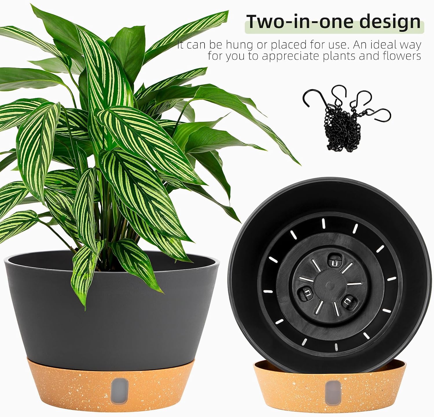 Thumbnail 5 de QCQHDU Blumenampel 20 cm, 2er Set