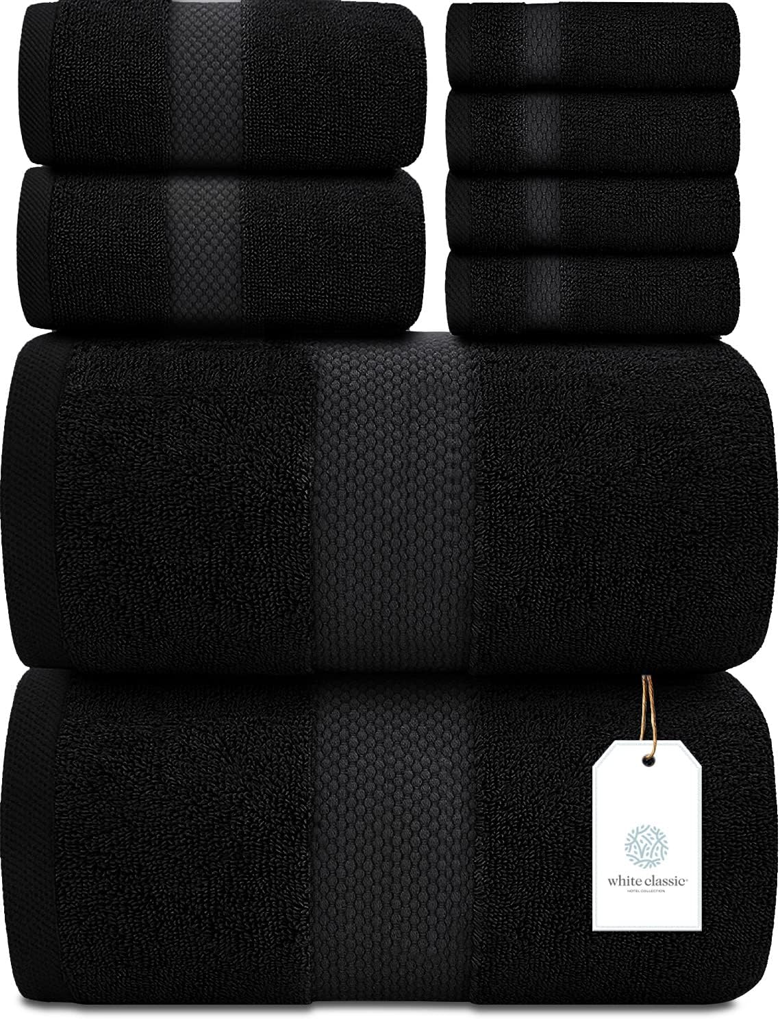 Detalle de White Classic Bath Towel Set of 8